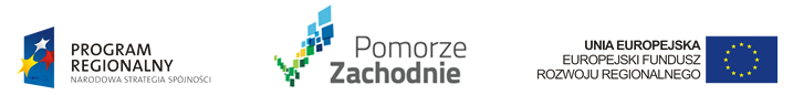 Loga projektu współfinansowanego przez Unię Europejską z Europejskiego Funduszu Rozwoju Regionalnego w ramach Regionalnego Programu Operacyjnego Województwa Zachodniopomorskiego na lata 2007 - 2013